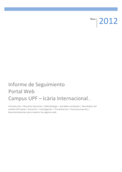 Informe de seguiment del portal web del CEI UPF - Ic ria (desembre 2012) (castell )