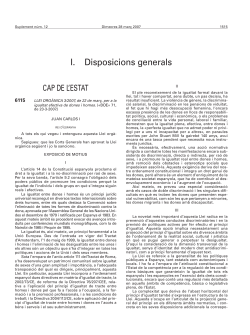 Llei Org nica 3/2007, de 22 de mar , per a l'igualtat efectiva de dones i homes