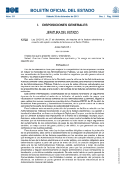 Llei 25/2013, de 27 de desembre, d'impuls de la factura electr nica i creaci del registre comptable de factures en el Sector P blic.