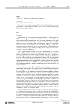 Llei 7/2011, del 27 de juliol, de mesures fiscals i financeres.