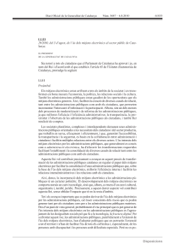Llei 29/2010, de 3 d'agost, de l' s de mitjans electr nics al sector p blic de Catalunya.