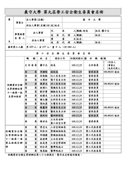 第九屆 職業安全衛生委員會名單