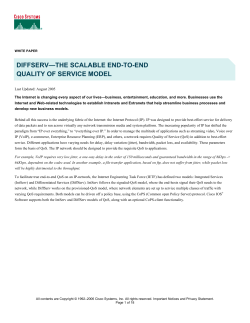 DiffServ -- The Scalable End-to-End QoS Model