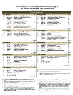 ME and BME Academic Plan