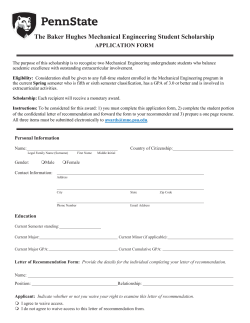 Baker Award Application