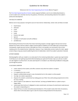 Guidelines for Mentors