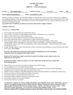 Debate Syllabus