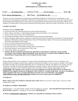 Professional Communication Syllabus