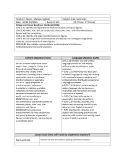 October Lesson Plan