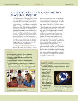 Introduction: Strategic Planning in a Changing Landscape