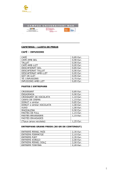 Tarifes del campus del Mar