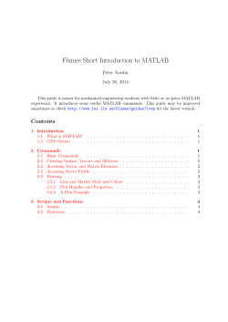 Flumes short introduction to MATLAB