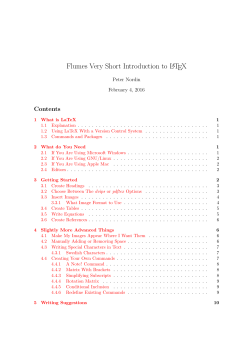Flumes short guide to LaTeX