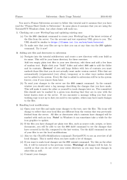 Flumes Subversion tutorial assignments