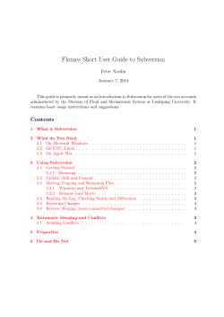 Flumes short guide to Subversion
