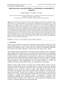 Improving energy and material flows _ A contribution to sustainability in Megacities