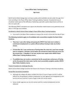 Peace Office Basic Training Academy Age Issues