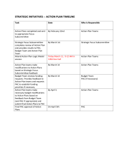Action Plan Timelines