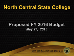 2015-2016 Budget Presentation