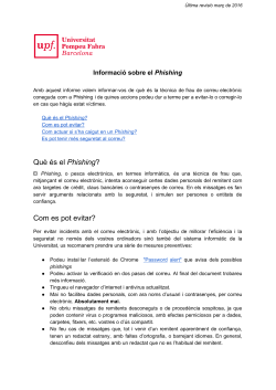 Informaci&oacute; sobre el Phishing