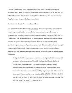 15-12 Amendment of Section 9.1 of Title 10 NYCRR (Prohibit Additional Synthetic Cannabinoids)