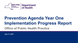 Prevention Agenda Year One Implementation Program Report