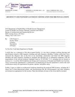 Architect/Engineer Certification for MRI Installation