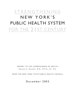 Strengthening New York's Public Health System for the 21st Century