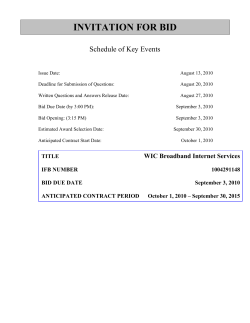 Invitation for Bids