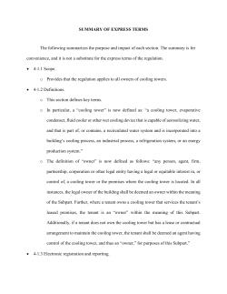 Addition of Part 4 to Title 10 NYCRR &ndash; Protection Against Legionella