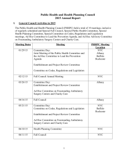 2015 Public Health and Health Planning Council Annual Report