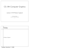 Lecture 19/20: Motion Capture