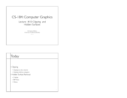 Lecture 10: Clipping and Hidden Surface Removal