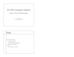 Lecture 4: 2D Transformations