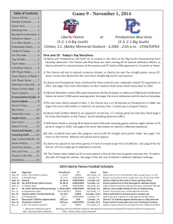 Liberty vs. Presbyterian game notes