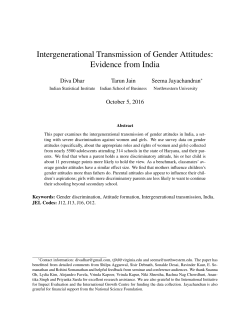 Intergenerational transmission of gender attitudes: Evidence from India
