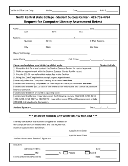 Computer Literacy Assessment Retest Form
