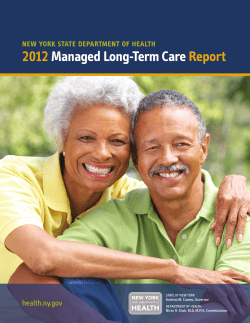 New York State Department of Health 2012 Managed Long Term Care (MLTC) Report