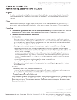 Herpes Zoster Vaccine for Adults