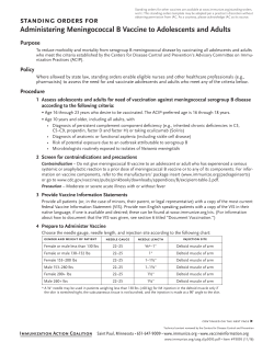 Meningococcal B Vaccine for Adolescents and Adults