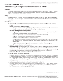 Meningococcal ACWY Vaccine for Adults