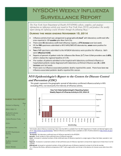 Report for week ending November 15, 2014