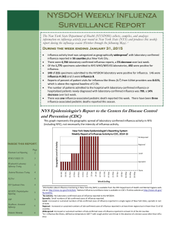 Report for week ending January 31, 2015