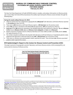 Report for week ending February 22, 2014