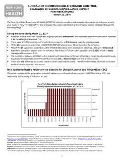 Report for week ending March 22, 2014