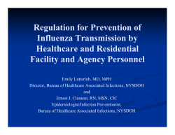 NYSHFA webinar (Nursing Homes): Flu Mask Regulation September 4, 2013 (Slides only)