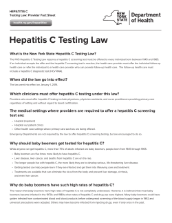 Hepatitis C Testing Law: Provider Fact Sheet