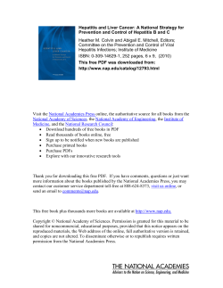 Institute of Medicine Report (IOM) - Hepatitis and Liver Cancer