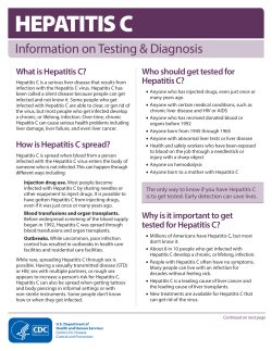 Hepatitis C: Information on Testing Diagnosis