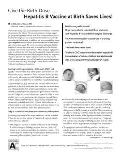 Give the birth dose...Hepatitis B vaccine at birth saves lives! - Immunization Action Coalition